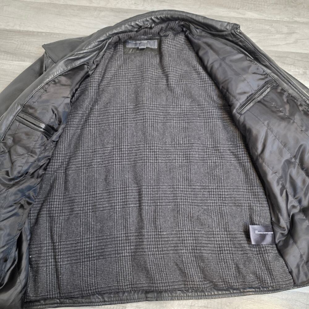 Lambskin Leather Jacket Black Men's XL Lined Dark Academia Grunge - Picture 4 of 11